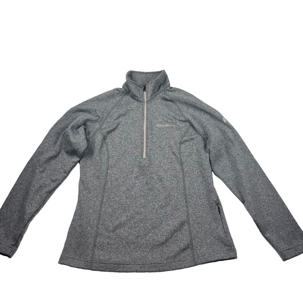 Eddie Bauer Women's M 1/4 Zip Pullover Gray Performance Hiking Outdoor